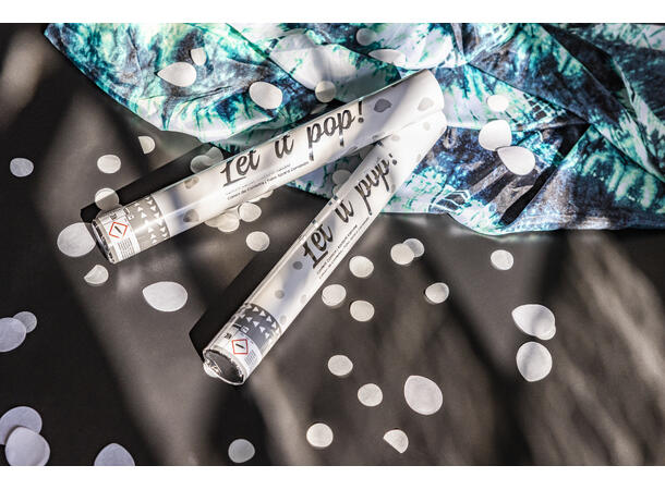 Konfettikanon - Hvit papir 1 konfettikanon - 40cm 