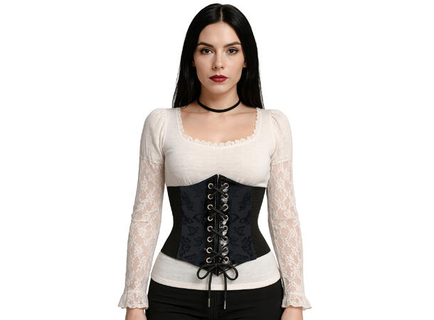 Korsett til voksen - Sort m/sommerfugler 1 Korsett i polyester - onesize 