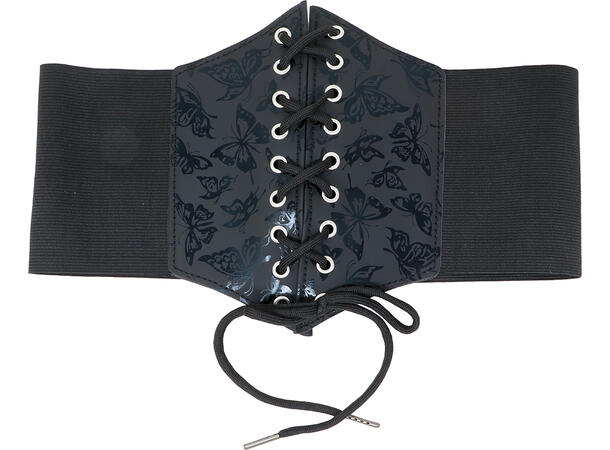 Korsett til voksen - Sort m/sommerfugler 1 Korsett i polyester - onesize 