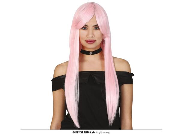 Lang lys rosa parykk 1 Parykk i syntetisk hår - Dame 