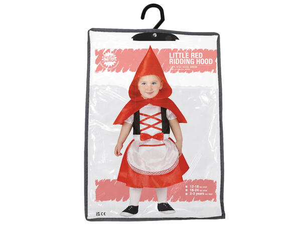 Lille Rødhette 1 Babykostyme til jente - Str 12-18 Mnd 