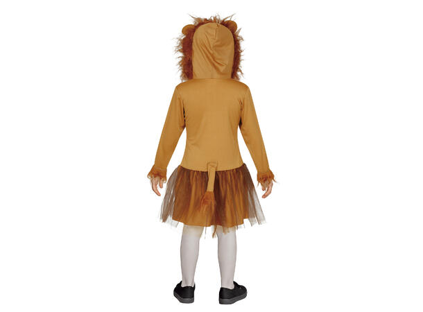 Løvekostyme jente - Kjole m/Hette 1 Barnekostyme til jente - Str 7-9 År 