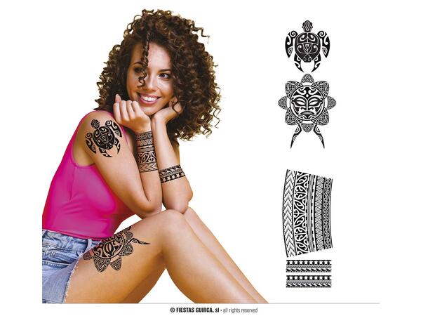 Maori tatovering - Sort 1 Ark med tatoveringer - 14x30cm 