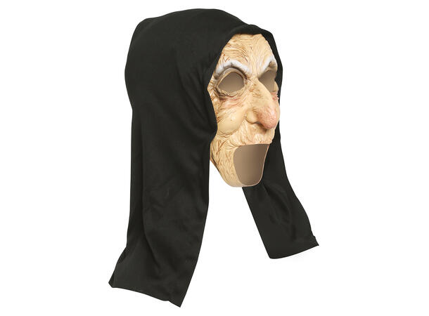 Maske - Gammel kone - m/hette 1 Maske med hette i vinyl/polyester 