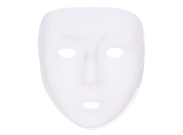 Maske - Hvit malbar 1 Maske i PVC 