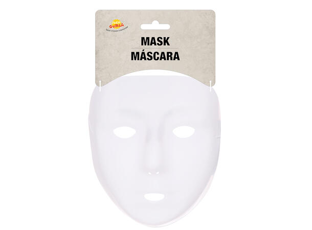 Maske - Hvit malbar 1 Maske i PVC 