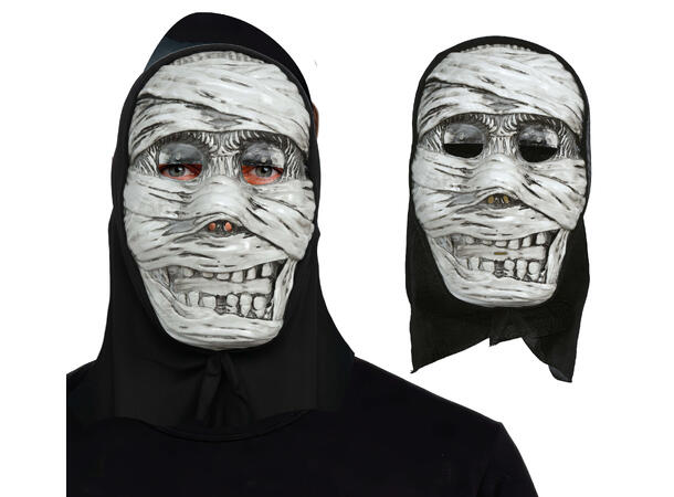Maske - Mumie - hvit 1 Maske med hette i vinyl/polyester 