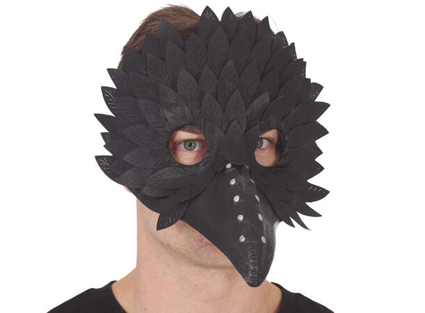 Maske m/Nebb - Pestdoktor sort m/fjær 1 Maske i PVC 