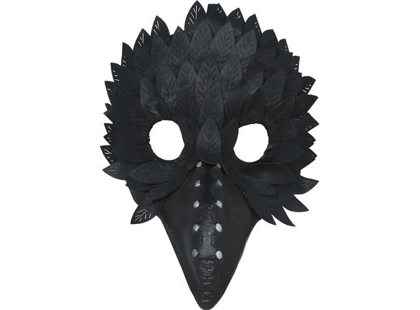 Maske m/Nebb - Pestdoktor sort m/fjær 1 Maske i PVC 