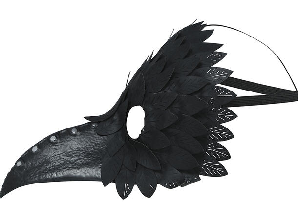 Maske m/Nebb - Pestdoktor sort m/fjær 1 Maske i PVC 