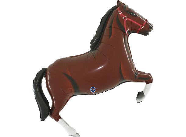 Mørkebrun hest 1 Folieballong med form - (73x80 cm) 