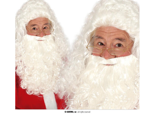 Nisseparykk med skjegg - lang m/krøller 1 Parykk  og skjegg i syntetisk hår 