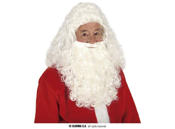 Nisseparykk med skjegg - lang m/krøller 1 Parykk  og skjegg i syntetisk hår 