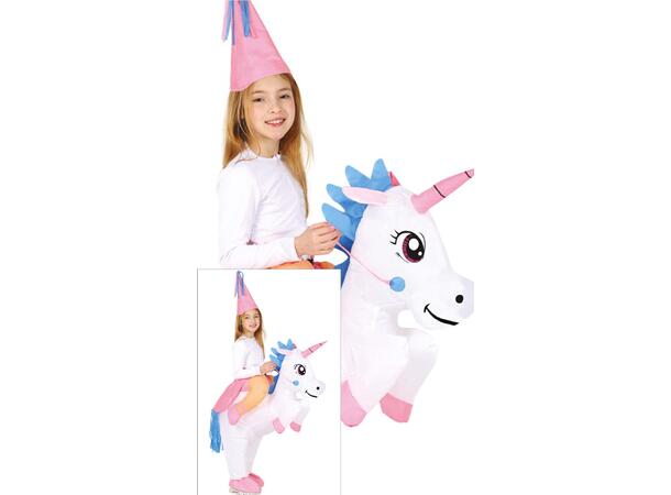 Oppblåsbar enhjørning 1 Barnekostyme til jente - Str 7-9 År 