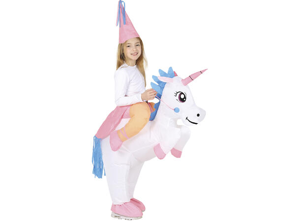 Oppblåsbar enhjørning 1 Barnekostyme til jente - Str 7-9 År 