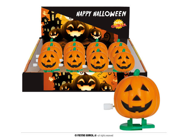 Opptrekkbare gresskar - Oransje Display med 12 gresskar - 5,5cm 