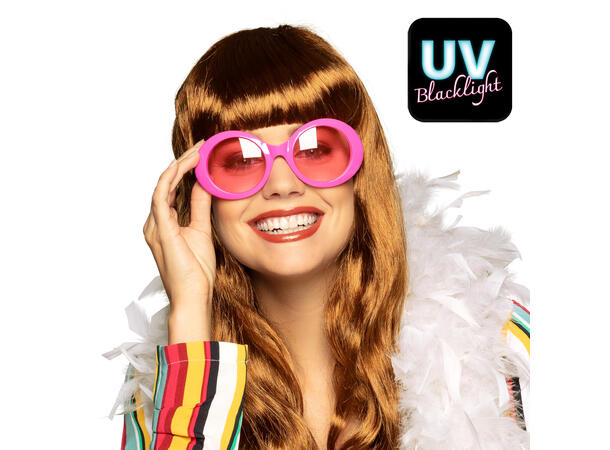 Partybriller - Jackie - Neon Rosa - UV 1 Par briller i plast 