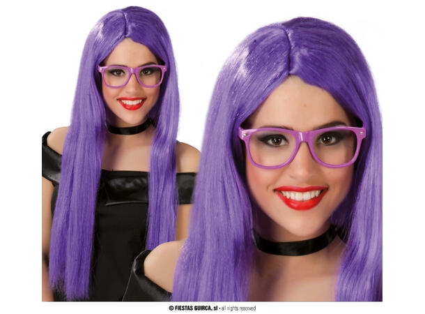 Partykk lang - Lilla 1 Parykk i syntetisk hår 