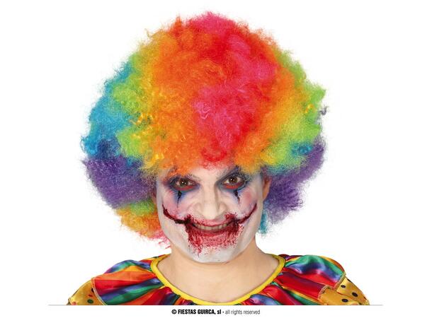 Parykk - Krøllete regnbuefarget hår 1 Parykk i syntetisk hår 