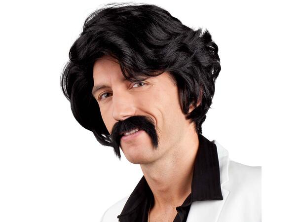 Parykk -  Chuck - sort kort m/bart 1 Herreparykk - Onesize 