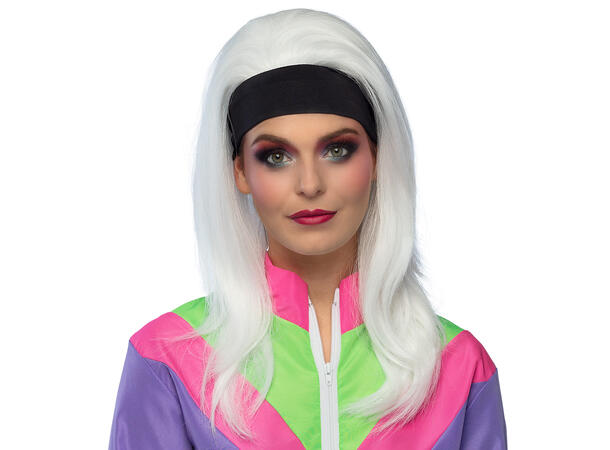 Parykk -  Retro babe - Hvit lang 1 Dameparykk - Onesize 