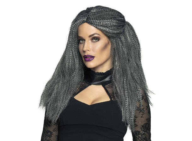 Parykk -  Witch Griselda - Grå krøller 1 Dameparykk - Onesize 