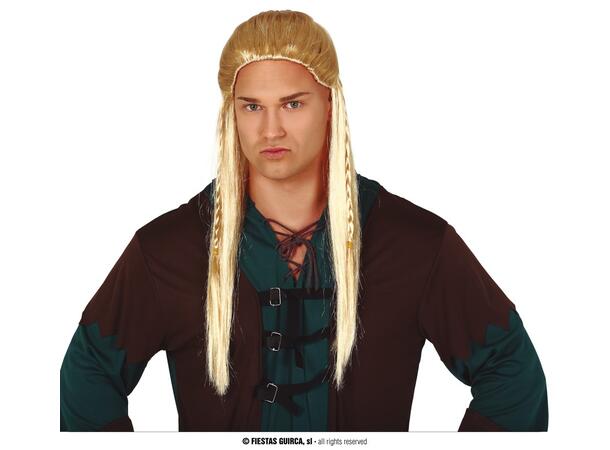 Parykk alv m/fletter - Blond 1 Parykk i syntetisk hår - Herre 