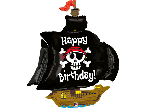 Pirate Ship - Birthday 1 Folieballong med form - (80x87 cm) 