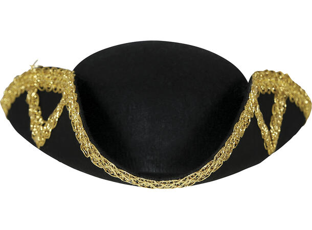 Pirathatt m/gullkant 1 Hatt i filt til barn - Onesize 