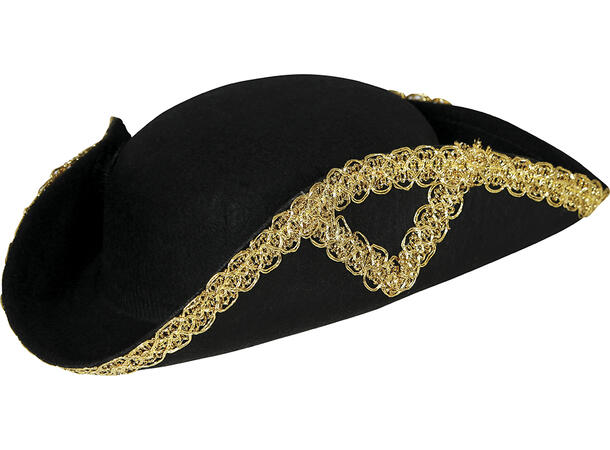 Pirathatt m/gullkant 1 Hatt i filt til barn - Onesize 