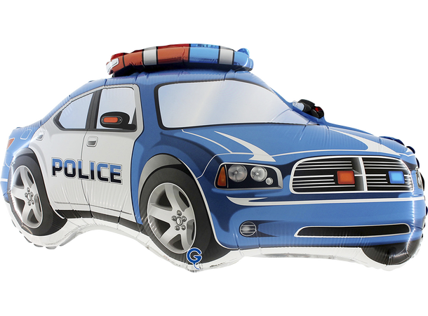 Politibil - Blå 1 Folieballong med form - (71x38 cm) 