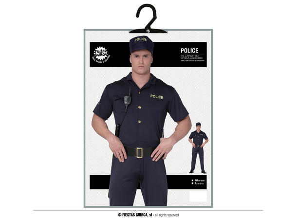 Politimann - Blå 1 Herrekostyme - str 52-54 (L) 