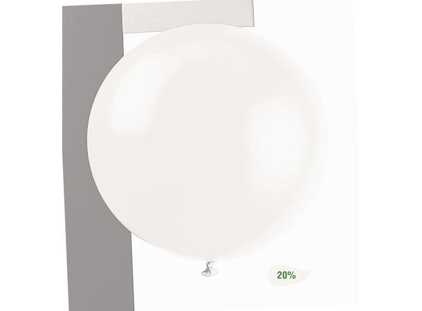 Premium ensfarget - Hvit 6 Gummiballonger - 91cm (3ft)
