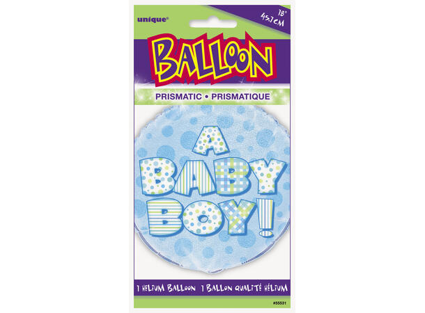 Prismatisk A Baby Boy 1 Folieballong - 46cm(18")