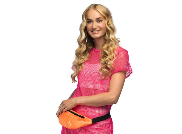 Rumpetaske m/Paljetter - Neon Oransje 1 Caps til voksen - Onesize 