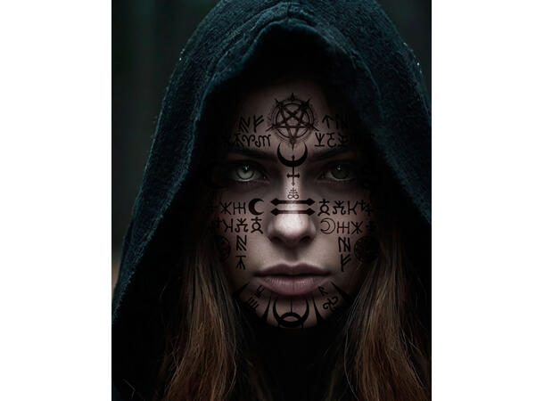 Satanisk ansiktstatovering 1 Ark med tatoveringer - 22x28cm 