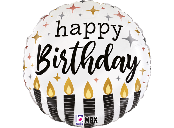 Satin Metallic Birthday Candle - Rund 1 Folieballong rund - 46cm (18") 