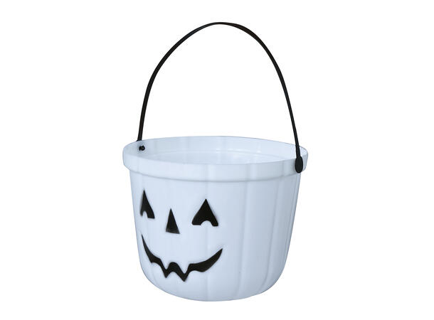 Selvlysende gresskarbøtte 1 Bøtte i PVC - Selvlysende - 15x19cm 