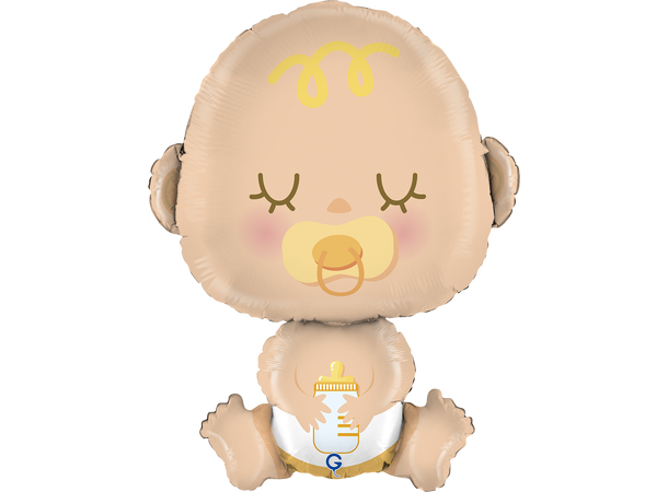 Sittende baby med smokk 1 Folieballong med form - (44x57 cm) 