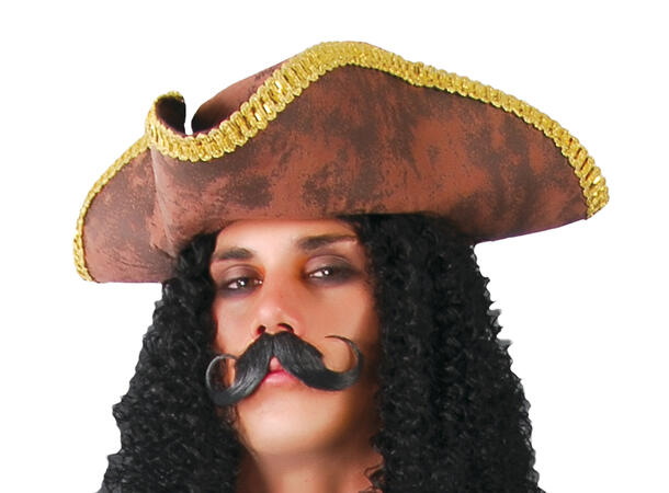 Sjørøverkaptein - Sort/Rød 1 Herrekostyme - str 48-50 (M) 