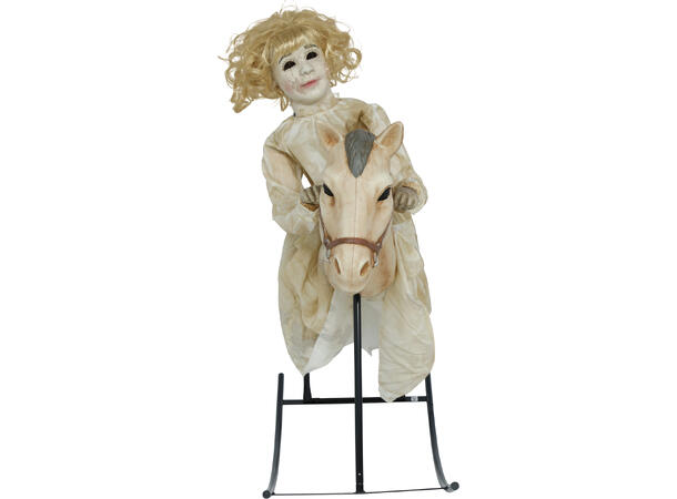 Skrekkfigur - Dukke på gyngehest 1 Figur m/lyd/lys/begegelse - 100cm 