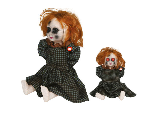 Skrekkfigur - Dukke sittende 1 Figur m/lyd/lys/begegelse - 40cm 