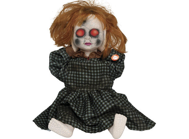 Skrekkfigur - Dukke sittende 1 Figur m/lyd/lys/begegelse - 40cm 