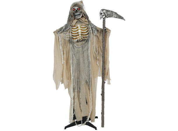 Skrekkfigur - Døden med ljå - Beige 1 Figur m/lyd/lys/begegelse - 170cm 