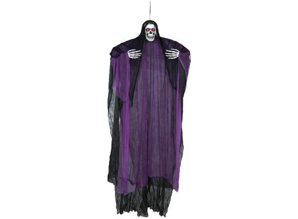Skrekkfigur - Hengende skjelett - lilla 1 Figur m/lyd/lys/begegelse - 100cm 