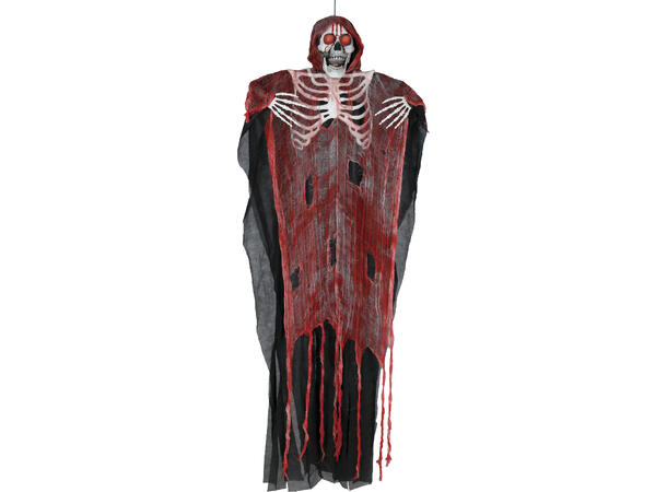 Skrekkfigur - Hengende skjelett - rød 1 Figur m/lyd/lys/begegelse - 100cm 