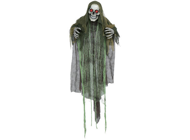 Skrekkfigur - Hengende skjelett m/kappe 1 Figur m/lyd/lys/begegelse - 165cm 