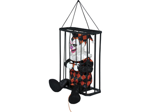 Skrekkfigur - Klovn i bur 1 Figur m/lyd/lys/begegelse - 26,5cm 