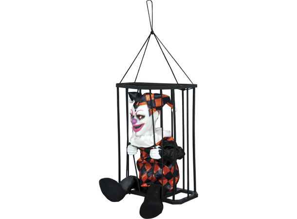 Skrekkfigur - Klovn i bur 1 Figur m/lyd/lys/begegelse - 26,5cm 