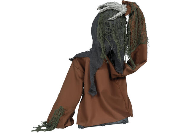 Skrekkfigur - Skjelett m/brun kappe 1 Figur m/lyd/lys/begegelse - 65cm 